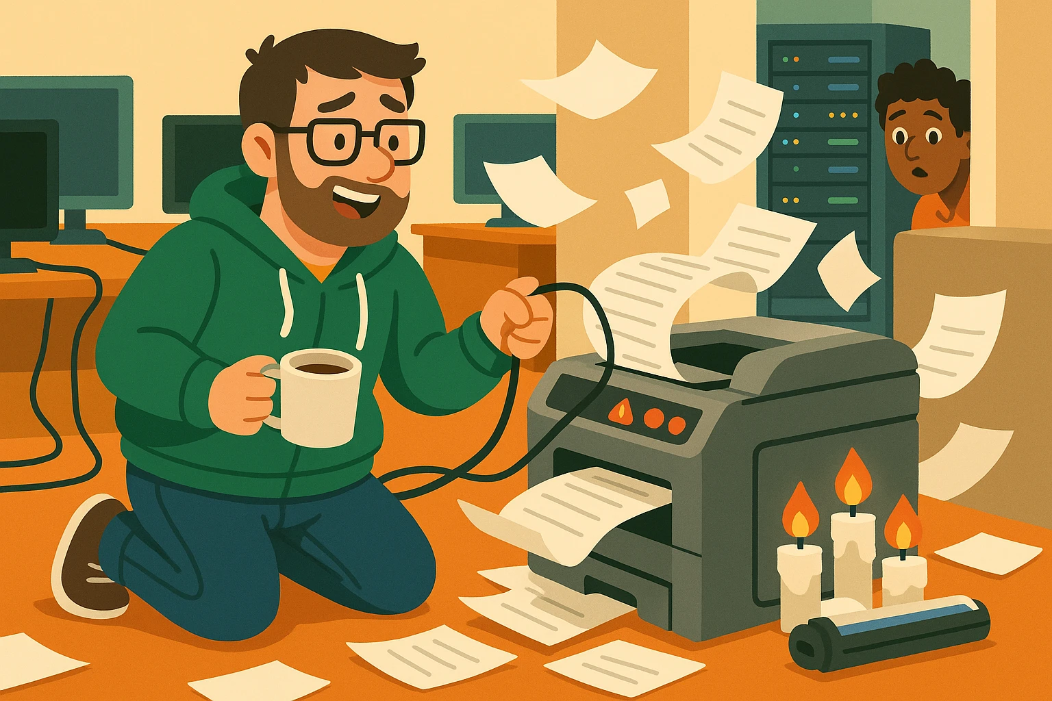 Проклятые принтеры, удар током, или будни сисадмина⁠⁠